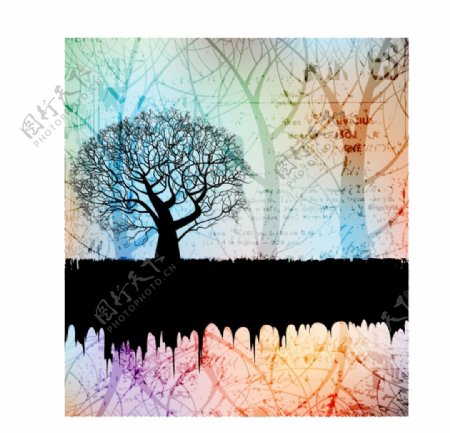 创意树影背景图片