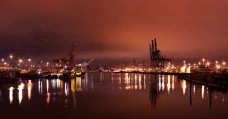 港口夜色风景图片