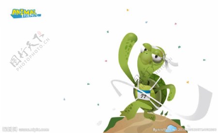 乌龟赛跑冲刺图片