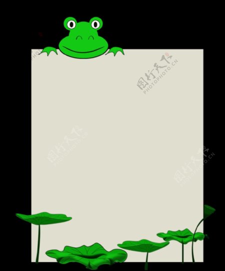 青蛙莲花边框图片