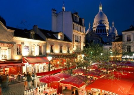 法国风景夜景现代建筑巴黎奢华图片