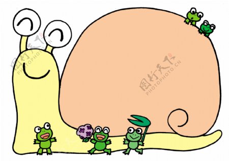 幼儿园幼教蜗牛青蛙边框图片