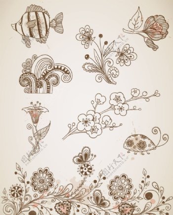古典花纹花朵装饰设计图片