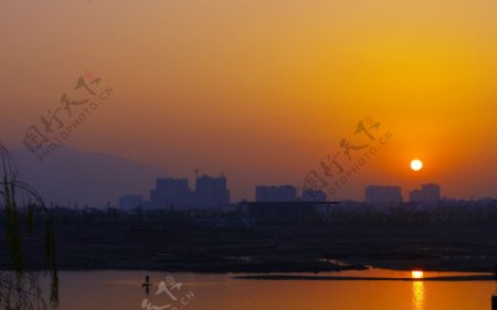 汉江日落图片