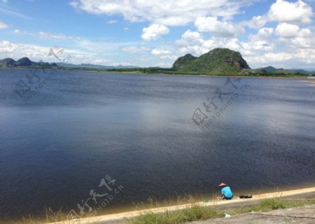 富川横塘水库自然风图片