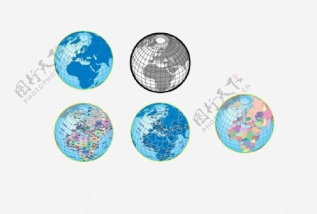 地球球型矢量素材图片
