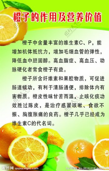橙子的作用及营养价值图片