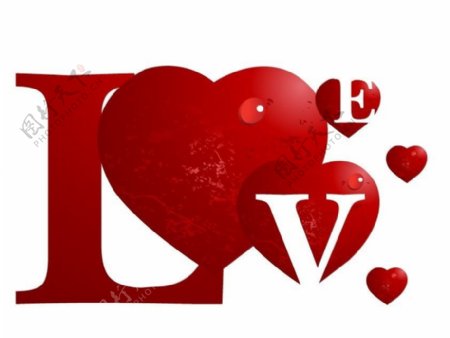 LOVE心形字体设计图片