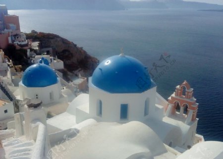 希腊白色小屋图片