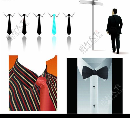 商务人物与领带矢量素材图片