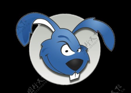 卡通兔子蓝色兔子图片