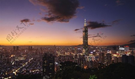 台北黄昏景象图片