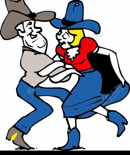 牛仔双人舞卡通版图片