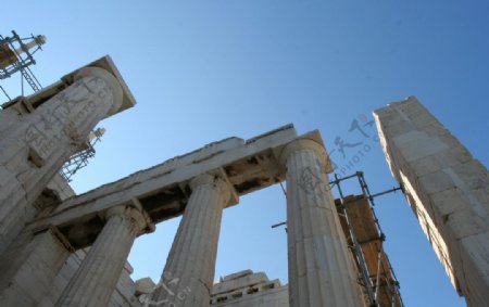 雅典卫城大理石柱图片