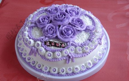 生日蛋糕玫瑰之约图片