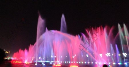 秋水广场音乐喷泉图片