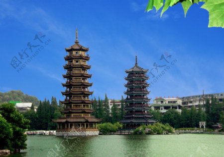 桂林双塔图片