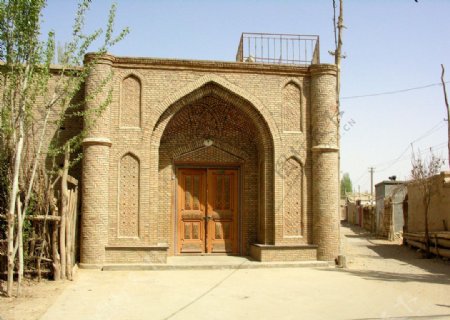 新疆和田的清真寺图片