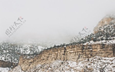 大山雪景摄影图片