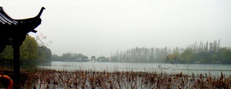 杭州西湖冬景一角图片