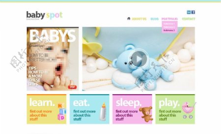 婴幼儿网站模板图片
