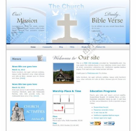 教堂网站模版图片