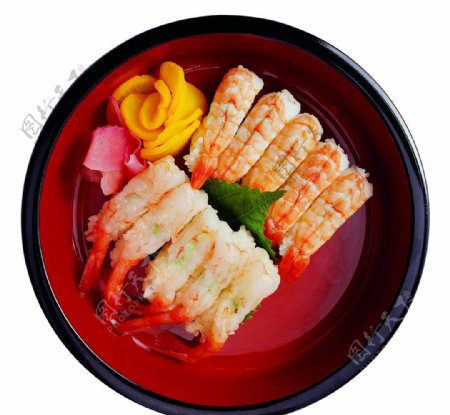 虾肉寿司图片