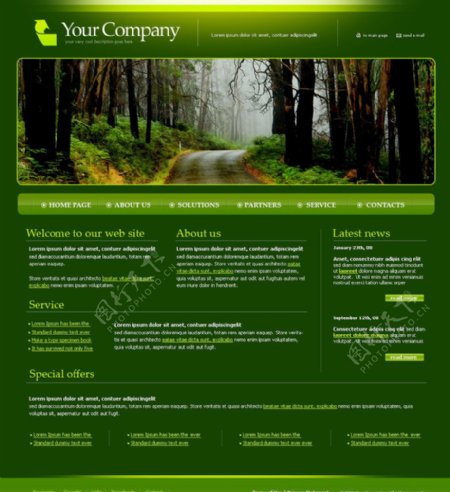 欧美风格商务网页模板图片