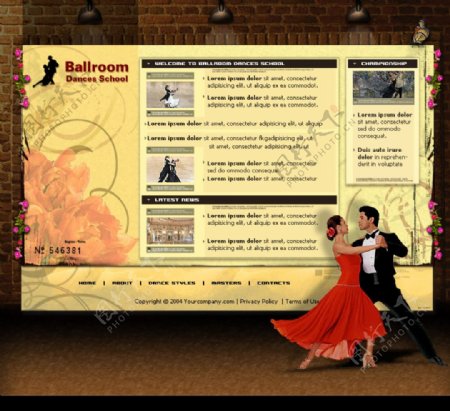 拉丁舞网站模板欧美网站模板图片