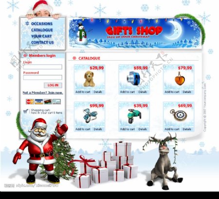 圣诞网页模板图片