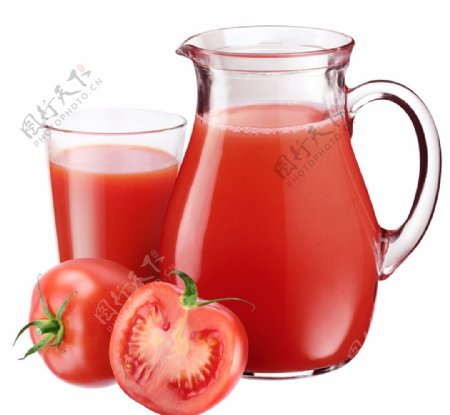 新鲜水果西红柿蕃茄汁图片