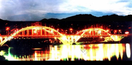 鲤鱼江大桥夜景图片