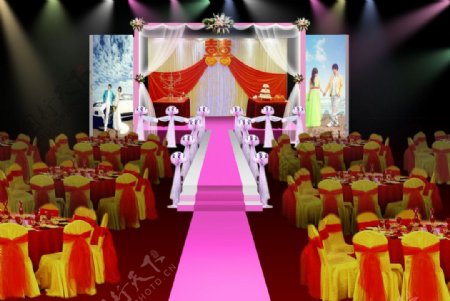 婚礼舞台布置效果图图片