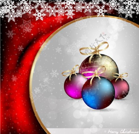 动感幕布线条雪花圣诞球背景图片
