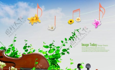 小提琴音乐素材图片