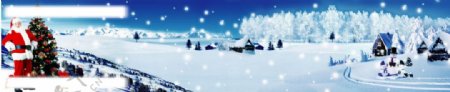 圣诞背景雪景雪人雪山高精风景图片