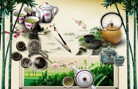 茶茶壶素材图片
