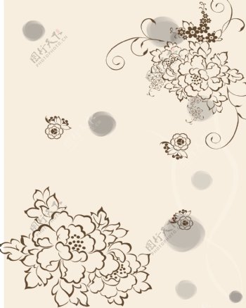 牡丹花花纹背景图片