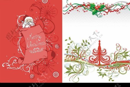 3款圣诞节花纹矢量素材图片