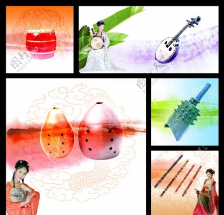 中国风素材音律乐韵原创图片