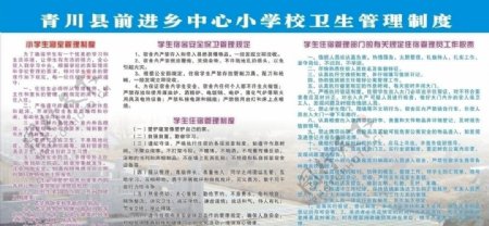 青川前进乡小学卫生管理制度图片