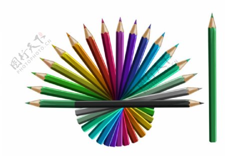 炫丽色彩组合铅笔矢量图图片