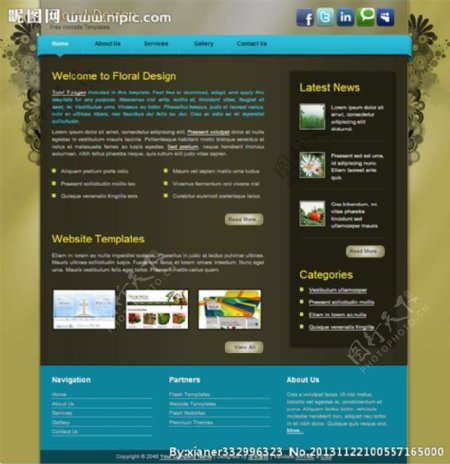 花卉设计网页模板图片