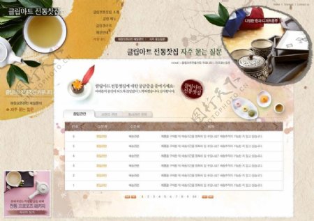 料理网站PSD模板图片