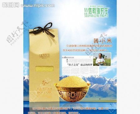 产品礼盒宣传黄小米图片