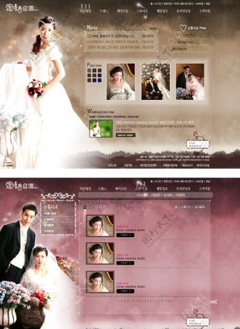 韩国婚纱摄影网站模板图片