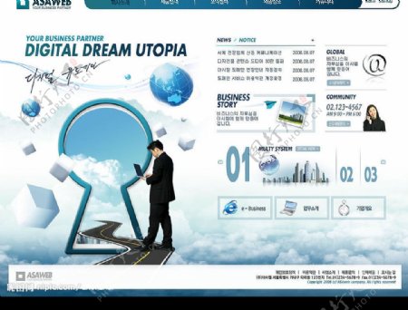 韩国信息高速类网页模板共7PSD图片