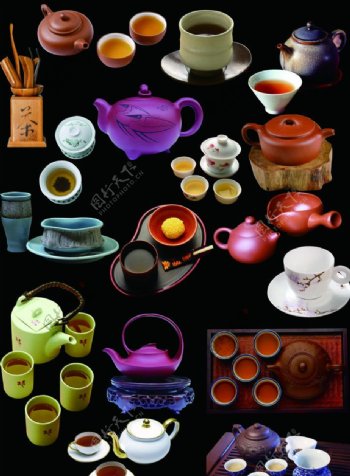高清PSD分层茶具茶杯素材图片