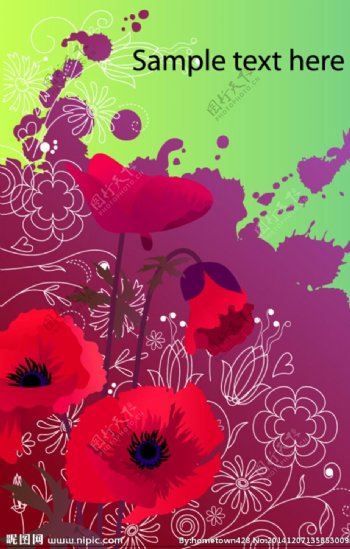 大红花矢量背景图图片