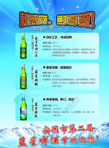 蓝星啤酒单页图片